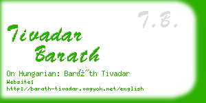 tivadar barath business card